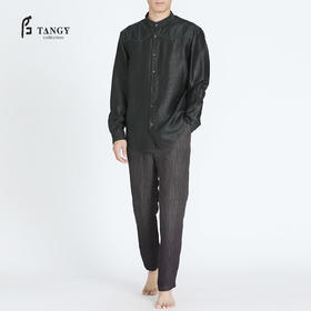 TANGY Collection天意丝麻绉宽松长裤