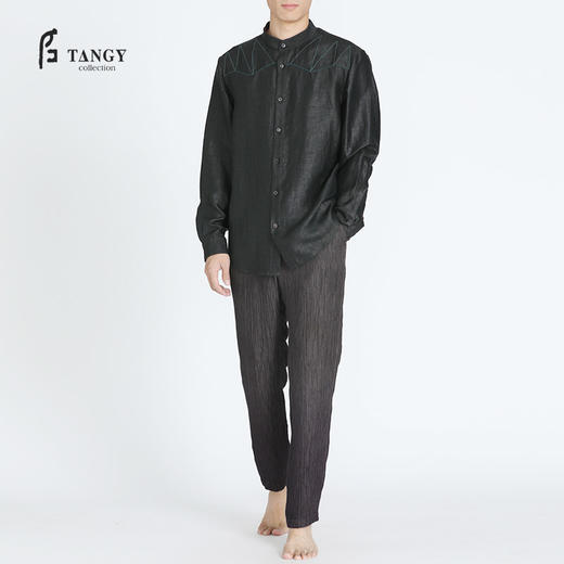 TANGY Collection天意丝麻绉宽松长裤 商品图0