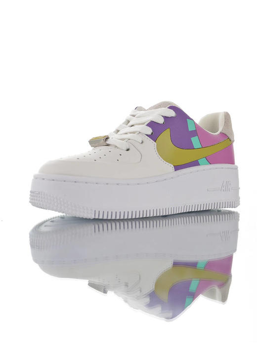 耐克Nike WMNS Air Force 1 Sage Low LX  空军一号女神板鞋拼接胭脂粉紫玉兰银拼接米白浅棕玉宝蓝拼接米白紫粉绿黄拼接米白浅黄兰红紫拼接米白浅粉黑蓝红拼接卡其浅兰紫粉 商品图5
