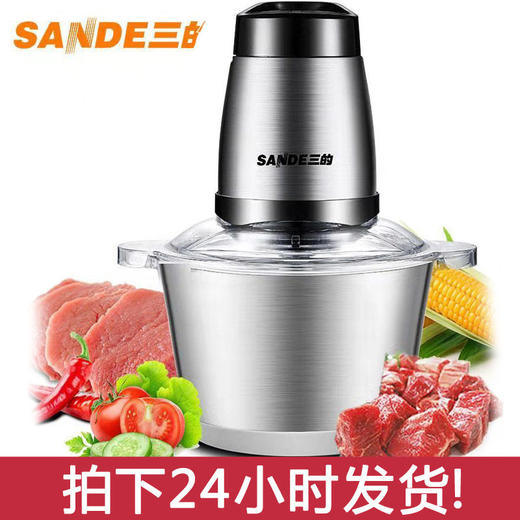 家用绞肉机 电动两升不锈钢小型绞馅打肉碎肉机 商品图7