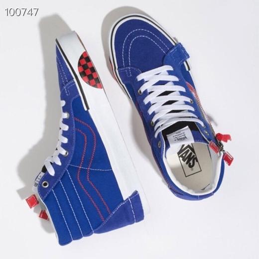 新一代解构Vans Vault Sk8-Hi Cap LX 有着质感十足的翻毛皮、拉链设计、粗犷的走线，都颇具辨识度 蓝色 白色 黑色 灰色 紫色 紫粉 商品图1