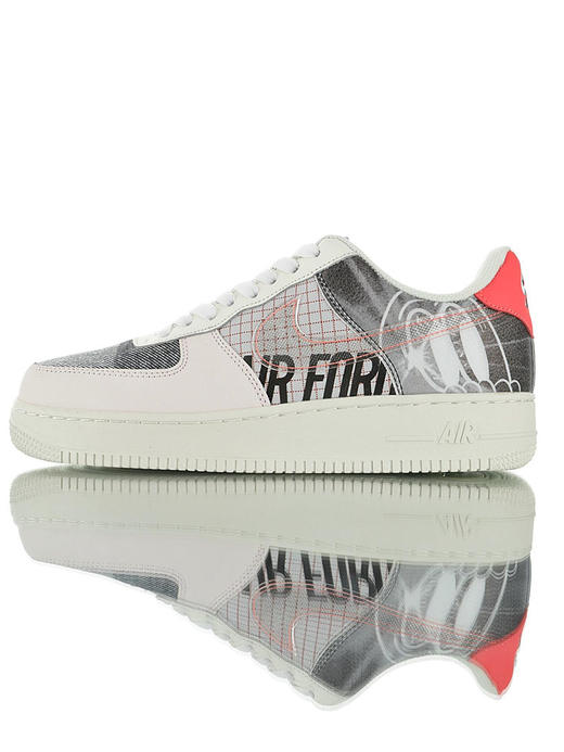 耐克Nike Air Force 1 Premium "Light Soft" 原模具开发打造 内置全掌air sole气垫 耐克空军一号经典低帮百搭休闲运动板鞋 深灰黑漫画 浅灰漫画黑桃红 商品图0