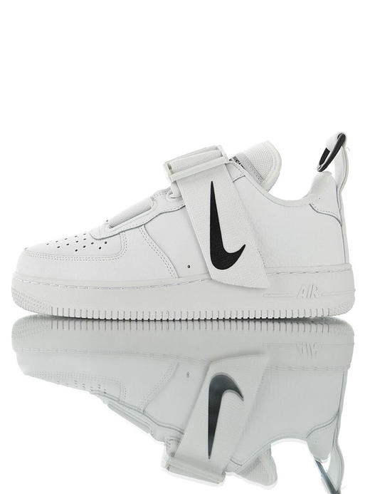 耐克Nike Air Force 1 Utility “White Black”磁力机能夜光底解构美学  空军一号机能低帮绷带设计潮流休闲运动板鞋 白黑绷带浅灰淡兰荧光绿灰杏仁白生胶 商品图0