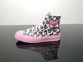 高清洁硫化工艺#正确原装数据开发铝楦#Converse/匡威1970s 黑标豹 白豹纹 拼接高帮帆布鞋女板鞋166749C 尺码：35-39.5