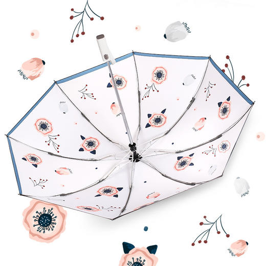 【反向自动伞黑胶印花】折叠雨伞遮阳伞防紫外线女居家日用太阳伞l 商品图5