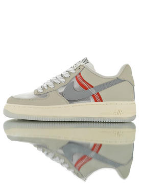 耐克Theshoesurgeon x Nike Air Force 1 '07 球鞋外科医生联名 硬质牛剖层移膜革 内置全掌air sole气垫 空军一号板鞋 透明米白灰红