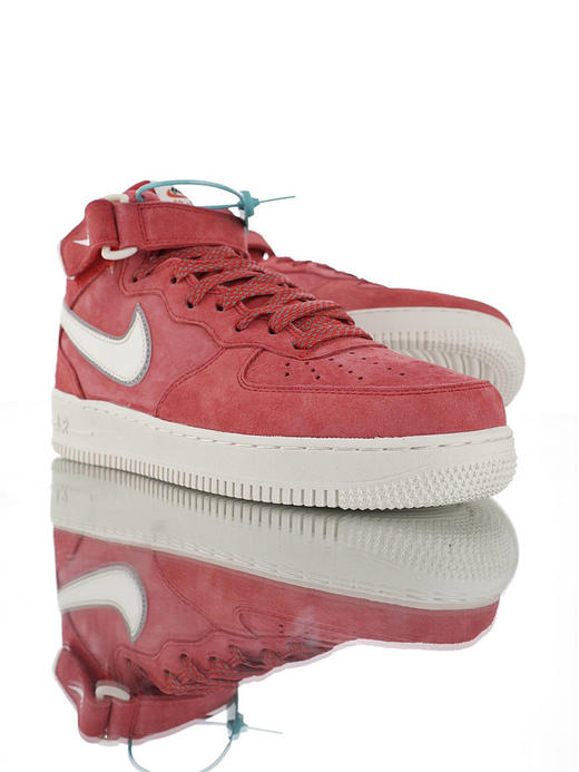 耐克Nike Air Force 1 '07 Mid 怪奇物语限定 原模具开发打造 台产猪巴革鞋面材质 内置全掌air sole气垫 空军一号中帮运动板鞋 麂皮深绿桔红3M 麂皮酒红白3M 商品图3