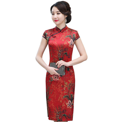YCE-57春夏季中长款老上海复古改良新式旗袍连衣裙 商品图7