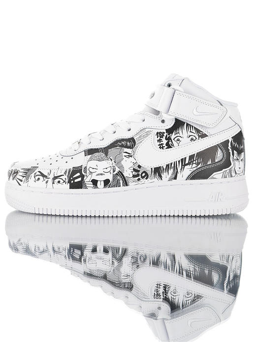 耐克SLAM DUNK x Nike Air Force 1 "CUSTOM" 灌篮高手创意漫画主题设计款 空军一号经典百搭休闲运动板鞋 皮革漫画黑白 商品图2