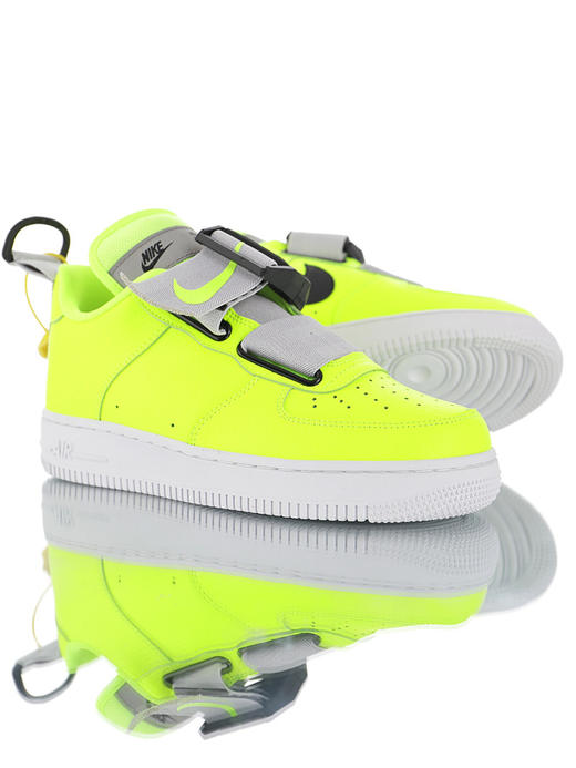 耐克Nike Air Force 1 Utility “White Black”磁力机能夜光底解构美学  空军一号机能低帮绷带设计潮流休闲运动板鞋 白黑绷带浅灰淡兰荧光绿灰杏仁白生胶 商品图7