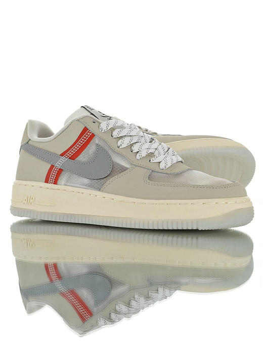 耐克Theshoesurgeon x Nike Air Force 1 '07 球鞋外科医生联名 硬质牛剖层移膜革 内置全掌air sole气垫 空军一号板鞋 透明米白灰红 商品图1