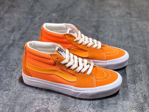 万斯硫化中帮系列 Vans SK8-Mid 万斯 拼色中帮板鞋 橙 红 蓝 粉 四色 小红书爆款男女新款  硫化真标 1:1 原厂钢印  Size：35-44 商品图0