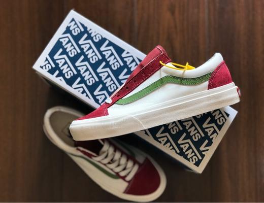 VANS STYLE 36 新款白橘拼色 橘子汽水板鞋、权志龙短头 绿色黑条 蓝色黑条  红色绿条 官方货号：VN0A3DZ3VXY  尺码：35--44  工艺：硫化1:1 商品图6