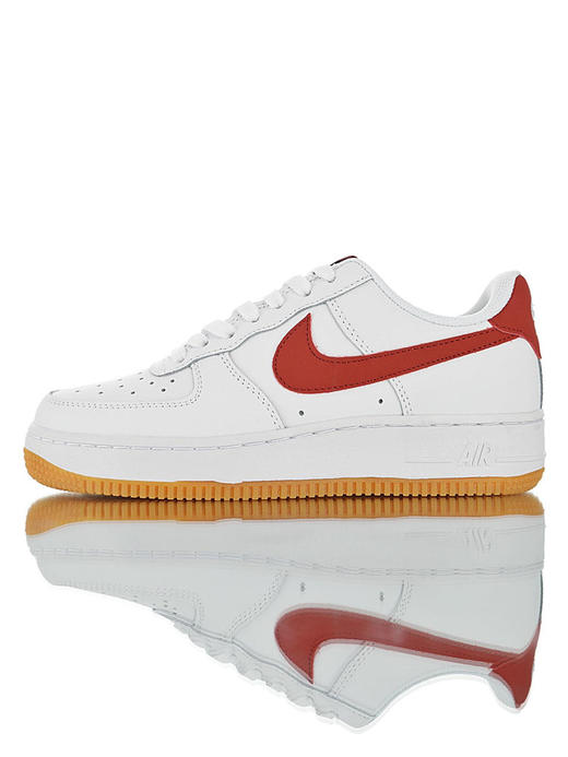 耐克Nike Air Force 1 '07 Low"White Gum Blue Void" 硬质牛剖层移膜革 内置全掌air sole气垫 白皮深蓝灰白皮酒红生胶底 商品图2