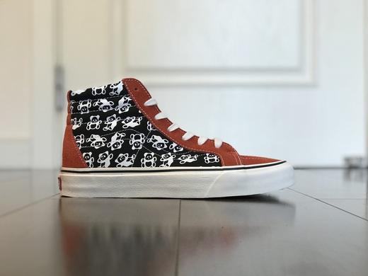 Vans大熊猫 范斯经典系列 Old Skool板鞋 安纳海姆高帮 黑色 橙色  Size：35--44 商品图0