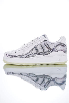 耐克Nike Air Force 1 '07 万圣节限定配色 进口头层硬质牛皮面 空军一号经典百搭休闲运动板鞋 夜光脚骨骷髅透视