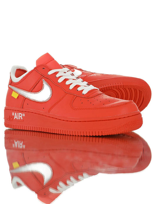 耐克Off-White x Nike Air Force 1'07 Virgil Abloh设计师联名款 空军一号低帮运动板鞋 OW大红银钩 北卡蓝银钩 米白银红 黑银 白银 商品图1