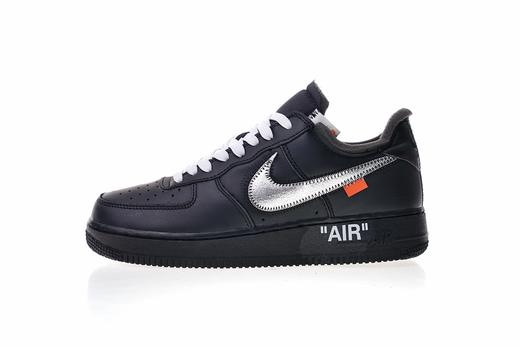 耐克Off-White x Nike Air Force 1'07 Virgil Abloh设计师联名款 空军一号低帮运动板鞋 OW大红银钩 北卡蓝银钩 米白银红 黑银 白银 商品图7