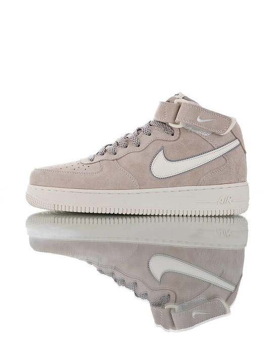耐克Nike Air Force 1 '07 Mid 原模具开发打造 台产进口高丝翻毛皮质 内置全掌air sole气垫 空军一号运动板鞋 麂皮浅灰灰果冻底天使3M 商品图4
