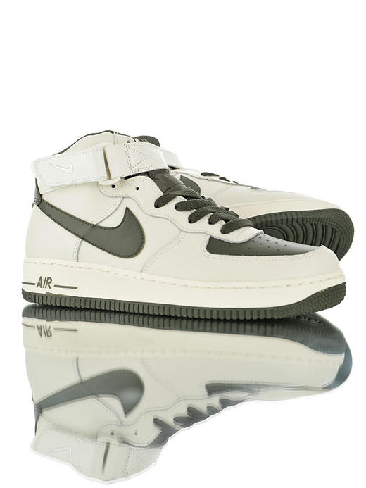 耐克Nike Air Force 1 '07 Low "Khaki Tarmac" 原模具开发打造 硬质牛剖层移膜革 内置全掌air sole气垫 皮革米白军绿 商品图1