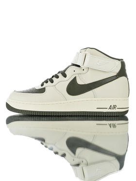 耐克Nike Air Force 1 '07 Low "Khaki Tarmac" 原模具开发打造 硬质牛剖层移膜革 内置全掌air sole气垫 皮革米白军绿