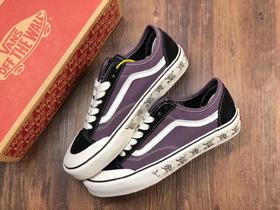 硫化真标Vans范斯 DFHK Vans Style 36 Decon SKull 低帮 高帮 海盗紫涂鸦骷髅头运动帆布鞋 ，原厂 版型工艺：硫化1:1 码数35-44(含半码）