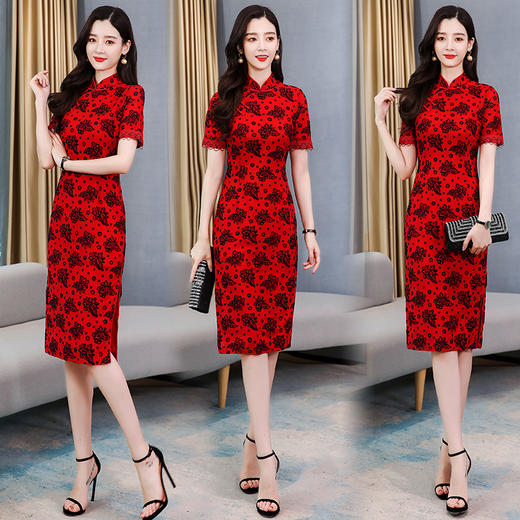 WZ-WH70019新款气质旗袍连衣裙 商品图0