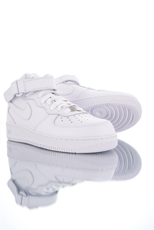 耐克Nike Air Force 1 Mid '07“Flax” 空军一号经典百搭休闲运动板鞋 白皮深蓝漆皮勾全白麦黄白红 商品图1