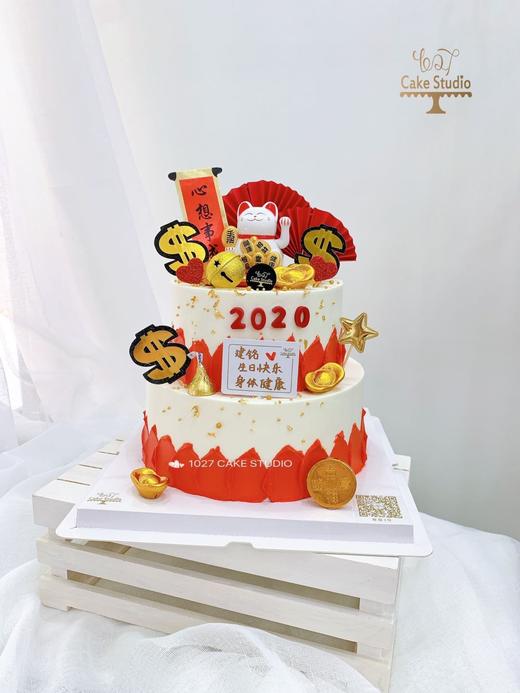 1027CAKE| 双层招财猫主题 开业/领导/长辈款式 商品图1