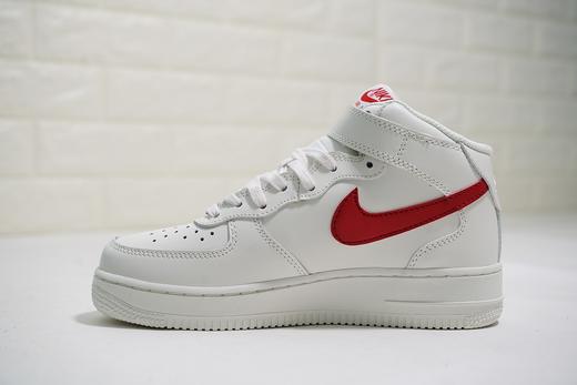 耐克Nike Air Force 1 Mid '07“Flax” 空军一号经典百搭休闲运动板鞋 白皮深蓝漆皮勾全白麦黄白红 商品图6