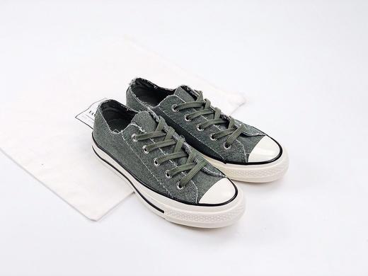 匡威 Converse Chuck Taylor All Star 做旧磨边水洗布复古高帮帆布鞋男女同款   颜色：草木灰 草绿 货号：164595C 号码：35-44 商品图3