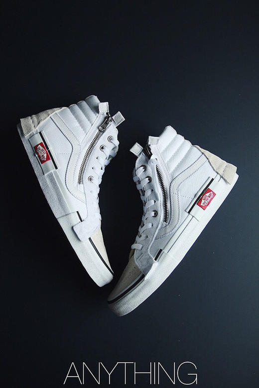 新一代解构Vans Vault Sk8-Hi Cap LX 解构主义高帮帆布板鞋 棋盘格 灰格子 白格子 蓝格子 质感十足的翻毛皮、拉链设计、粗犷的走线，都颇具辨识度  Size：40--44 商品图0