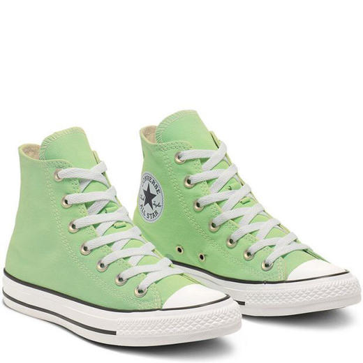 匡威converse All Star 原谅绿时尚男女高帮帆布鞋，正确硅蓝中底 ，内侧黑字logo圆标，美国限定，真标硫化工艺，重量一比一 颜色：原谅绿 货号：164396C 号码：35-44 商品图0