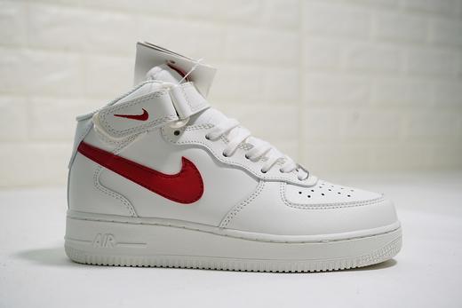 耐克Nike Air Force 1 Mid '07“Flax” 空军一号经典百搭休闲运动板鞋 白皮深蓝漆皮勾全白麦黄白红 商品图7