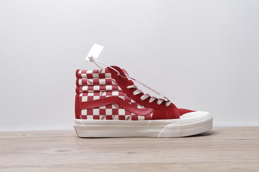 Vans Vault OG SK8-Hi LX 高帮棋盘格 黑色 红色  (Suede/ Canvas)  型号：SX01 Size：35--44 商品图4