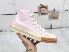 匡威CONVERSE Chuck 70 Pop 高帮复古帆布鞋男女同款 真标 硫化工艺，聚氨酯硅蓝PU中底、原楦开发版型原标原盒制官网爆火 粉色 灰色 白色货号：165719C 鞋码：35--39