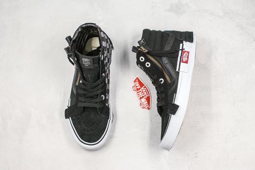 新一代解构Vans Vault Sk8-Hi Cap LX 解构主义高帮帆布板鞋 棋盘格 灰格子 白格子 蓝格子 质感十足的翻毛皮、拉链设计、粗犷的走线，都颇具辨识度  Size：40--44 商品图6
