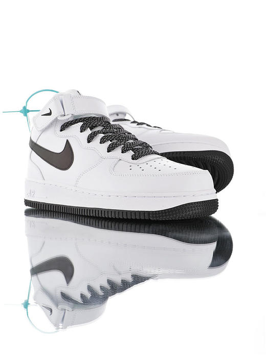 耐克Nike Air Force 1 Mid '07 LV8 耐克空军一号中帮经典百搭休闲运动板鞋 皮革白黑3M天使皮革白银3M天使 商品图1