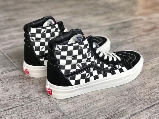 Vans Vault OG SK8-Hi LX 高帮棋盘格 黑色 红色  (Suede/ Canvas)  型号：SX01 Size：35--44 商品图2