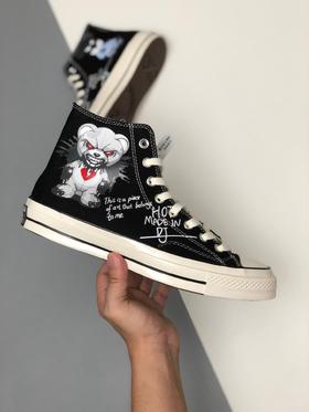 Gloomy Bear x Converse Chuck Taylor All Star 1970s 黑色暴力熊联名款 货号：162050C 可选尺码：35--44