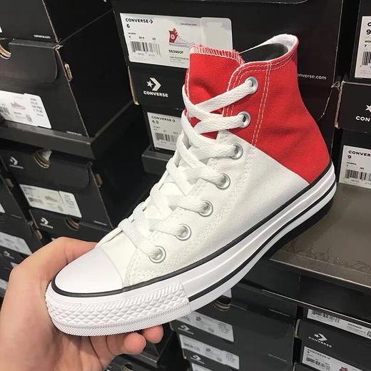 Converse Chuck Taylor All Star 经典新款红心拼接高帮帆布鞋 电绣后跟的爱心加红白拼接与情人节主题相呼应百搭好看 货号：563460F 情侣款尺码：35--44 商品图1