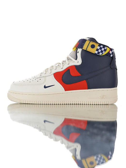 耐克nike Air Force 1 High LV8 复古航海旗帜 耐克空军一号经典高帮皮革皮百搭休闲运动板鞋 白皮海军旗帜 商品图0
