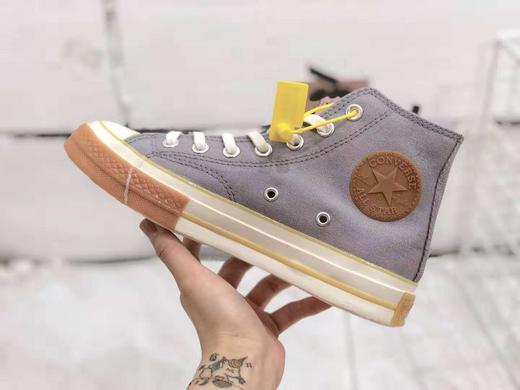 匡威CONVERSE Chuck 70 Pop 高帮复古帆布鞋男女同款 真标 硫化工艺，聚氨酯硅蓝PU中底、原楦开发版型原标原盒制官网爆火 粉色 灰色 白色货号：165719C 鞋码：35--39 商品图4