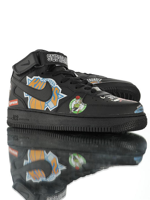 耐克Supreme x NBA x Air Force 1 Mid 07 “White” 重磅三方联名  经典百搭中帮休闲运动板鞋 NBA黑皮LOGO NBA白皮LOGO 商品图1