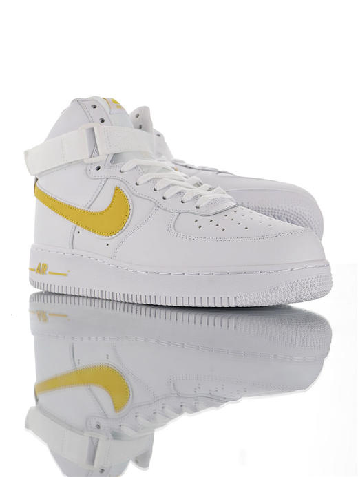 耐克Nike Air Force 1 High '07 耐克空军一号经典高帮皮革皮百搭休闲运动板鞋 皮革白大学红白泥灰白宝蓝白油菜黄 商品图4