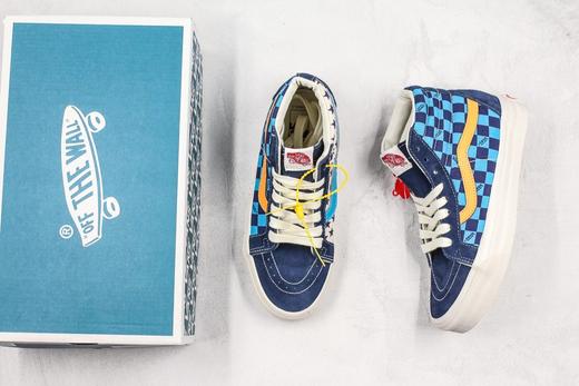 Vans 万斯 SK8-Hi Pro 帆布高帮硫化休闲板鞋高帮鸳鸯拼色 蓝色 Size：35--44  工艺：硫化1:1（重量1:1、真标、原钢印、材质标、鞋型标、合格证） 商品图0