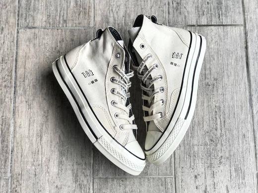 余文乐超爱之作匡威 内外反转  匡威 Converse x midnight studio 联名匡威高低帮帆布板鞋 黑色 白色 162123C 货号：162123c Size：35-44 商品图0