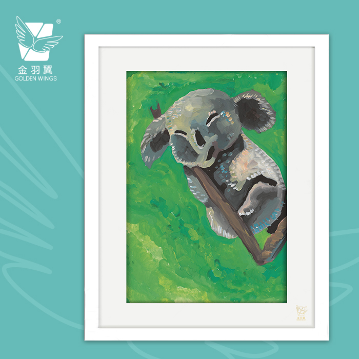 装饰画《树上精灵》 金羽翼残障小艺术家手绘作品 复制画