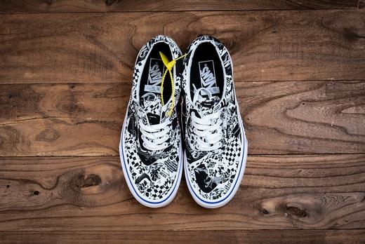 Vans Era 拼接印花刺绣鸳鸯 低帮 高帮 黑粉色 黑白新款 高端支线硫化帆布低帮休闲板鞋 尺码：35 36 36.5 37 38 38.5 39 40 40.5 41 42 42.5 43 44 商品图0