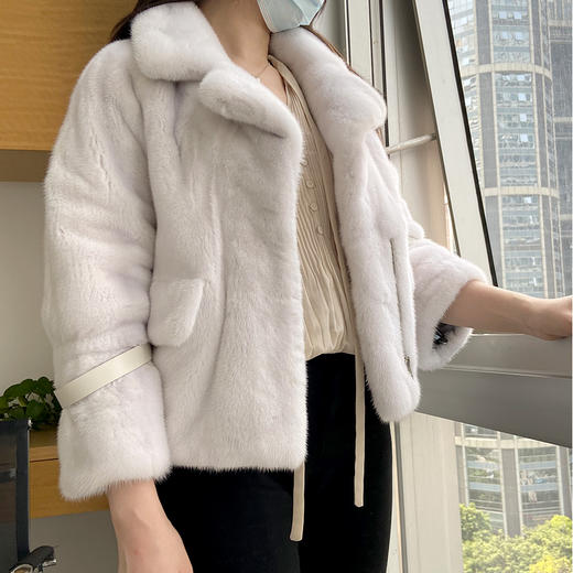 爆款跨界 | 女装休闲短款水貂皮草外套SF04312409 商品图0